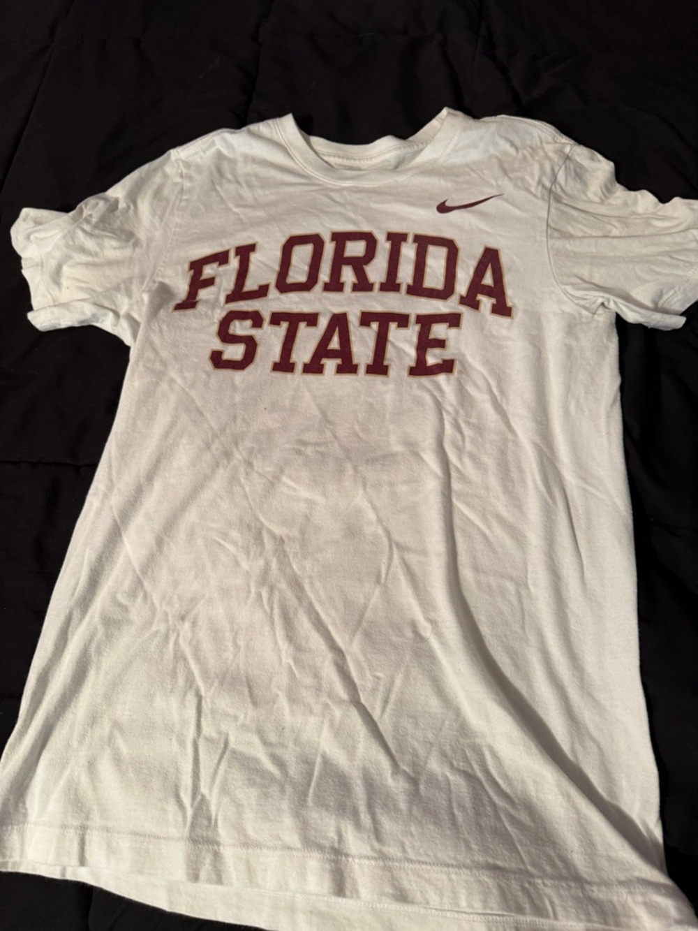 Nike White Florida State Short-Sleeve Tee with Garnet Lettering